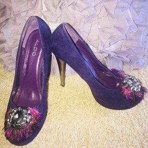 Aldo Purple Suede Bouch Platform